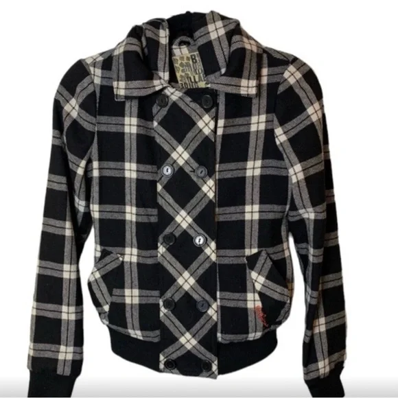 Billabong Jackets Coats Billabong Vintage Blackwhite Plaid - Main Image